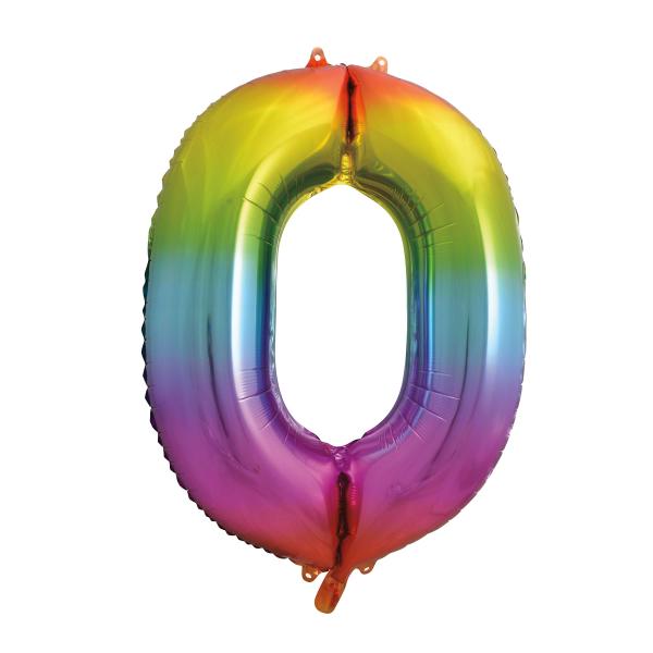 Alu-Luftballon rainbow metallic Nr. 0, 86cm